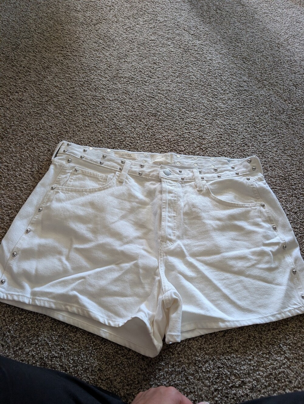 Universal Thread White Studded High-Rise Jean Shorts